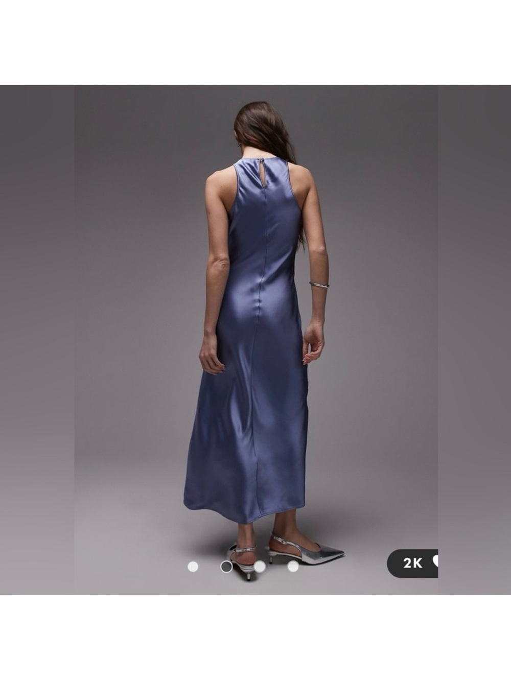 & Other Stories sleeveless satin midi dress - Picture 2 of 9